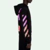 Off-White Men’ s SS21 Logo Printing Long Sleeves Loose Fit “Black Fuchsia”