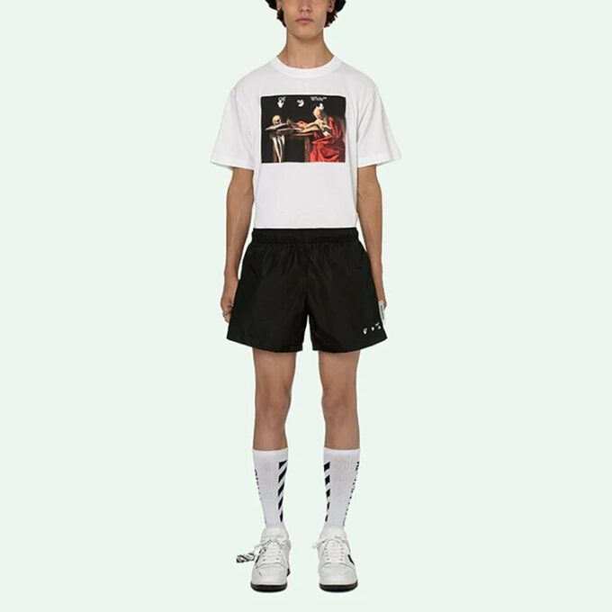 Off-White Men’ s SS21 Logo Shorts Black