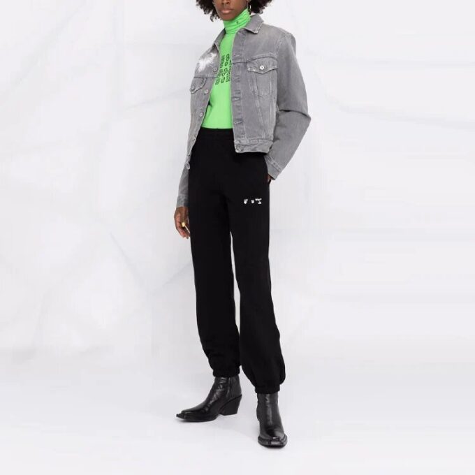 Off-White Men’ s SS21 Logo Sports Pants/Trousers/Joggers Black