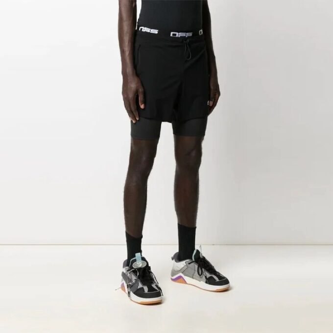 Off-White Men’ s SS21 Loose Alphabet Waist Cycling Shorts Black