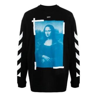 Off-White Men’ s SS21 Mona Lisa Pattern Pullover Black Off-White Men’ s SS21 Mona Lisa Pattern Pullover Black