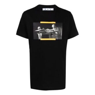 Off-White Men’ s SS21 Pattern Printing Short Sleeve Black T-Shirt Off-White Men’ s SS21 Pattern Printing Short Sleeve Black T-Shirt