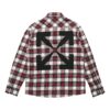 Off-White Men’ s SS21 Plaid Back Arrow Red Shirt