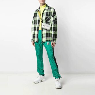 Off-White Men’ s SS21 Side Stripe Athleisure Casual Sports Pants Slim Fit Green Off-White Men’ s SS21 Side Stripe Athleisure Casual Sports Pants Slim Fit Green