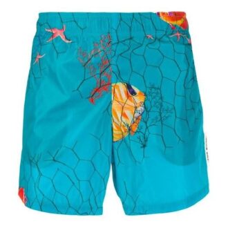 Off-White Men’ s SS21 Small Printing Lake Blue Pants Off-White Men’ s SS21 Small Printing Lake Blue Pants