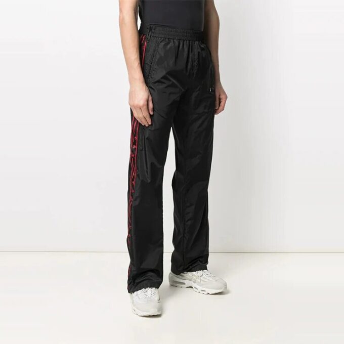 Off-White Men’ s SS21 Zipper Detail Logo Sports Pants/Trousers/Joggers Black