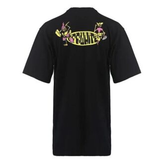 Off-White Men’ s SS22 Alphabet Cartoon Pattern Printing Short Sleeve Version Black Off-White Men’ s SS22 Alphabet Cartoon Pattern Printing Short Sleeve Version Black