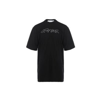 Off-White Men’ s SS22 Alphabet Cartoon Pattern Printing Short Sleeve Version Black Off-White Men’ s SS22 Alphabet Cartoon Pattern Printing Short Sleeve Version Black