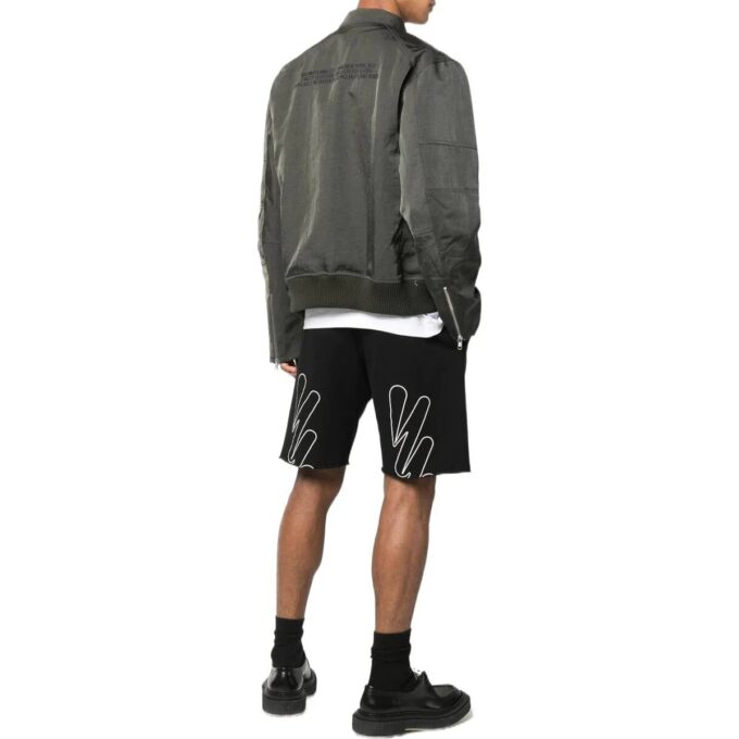 Off-White Men’ s SS22 Alphabet Logo Printing Straight Shorts Loose Fit Black