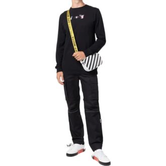 Off-White Men’ s SS22 Arrow Pattern Printing Long Sleeves Black T-Shirt Off-White Men’ s SS22 Arrow Pattern Printing Long Sleeves Black T-Shirt