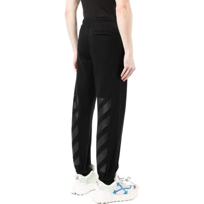 Off-White Men’ s SS22 Back Logo Printing Bundle Feet Sports Pants/Trousers/Joggers Black