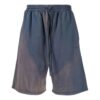 Off-White Men’ s SS22 Bleach Drawstring Lacing Straight Shorts Ordinary Version Blue