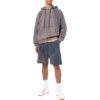 Off-White Men’ s SS22 Bleach Drawstring Lacing Straight Shorts Ordinary Version Blue