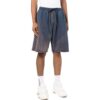Off-White Men’ s SS22 Bleach Drawstring Lacing Straight Shorts Ordinary Version Blue