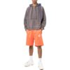 Off-White Men’ s SS22 Brand Logo Printing Elastic Waistband Straight Shorts Ordinary Version Orange