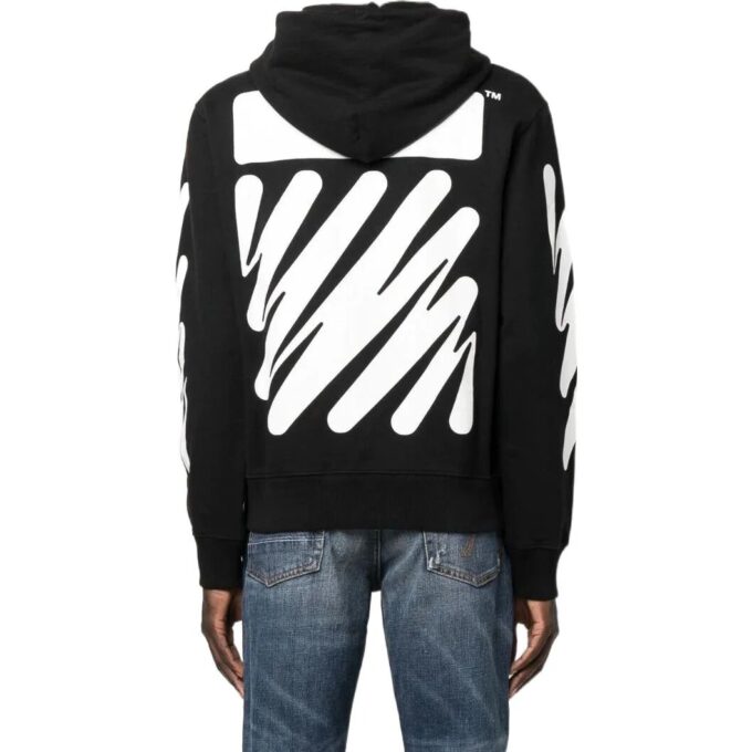 Off-White Men’ s SS22 Diagonal Stripes Printing Zipper Jacket Version Black