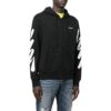 Off-White Men’ s SS22 Diagonal Stripes Printing Zipper Jacket Version Black