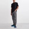 Off-White Men’ s SS22 Full Print Arrow Pattern Alphabet Sports Pants/Trousers/Joggers Black
