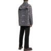 Off-White Men’ s SS22 Geometry Pattern Full Print Stand Collar Hooded Jacket Version Autumn Black