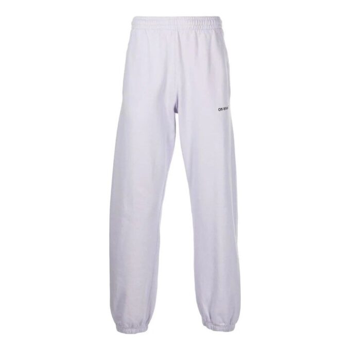 Off-White Men’ s SS22 Iconic Twill Printing Sports Pants/Trousers/Joggers Version Light Grey