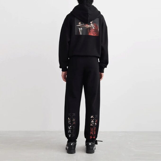 Off-White Men’ s SS22 Logo Bundle Feet Sports Pants/Trousers/Joggers Black
