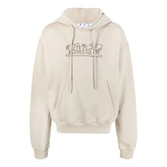 Off-White Men’ s SS22 Logo Embroidered Cotton Hooded Long Sleeves Version Khaki Off-White Men’ s SS22 Logo Embroidered Cotton Hooded Long Sleeves Version Khaki