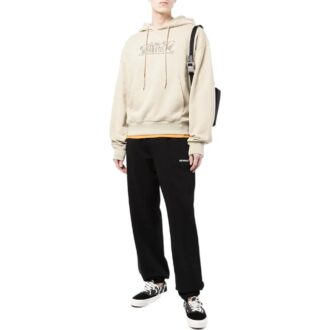 Off-White Men’ s SS22 Logo Embroidered Cotton Hooded Long Sleeves Version Khaki Off-White Men’ s SS22 Logo Embroidered Cotton Hooded Long Sleeves Version Khaki
