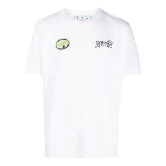 Off-White Men’ s SS22 Logo Pattern Printing Short Sleeve White T-Shirt Off-White Men’ s SS22 Logo Pattern Printing Short Sleeve White T-Shirt