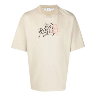 Off-White Men’ s SS22 Logo Pattern Round Neck Short Sleeve Version White T-Shirt Off-White Men’ s SS22 Logo Pattern Round Neck Short Sleeve Version White T-Shirt