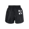Off-White Men’ s SS22 Logo Printing Elastic Waistband Black Straight Shorts