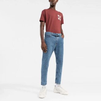 Off-White Men’ s SS22 Logo Printing Round Neck Short Sleeve Version Brick Red T-Shirt Off-White Men’ s SS22 Logo Printing Round Neck Short Sleeve Version Brick Red T-Shirt