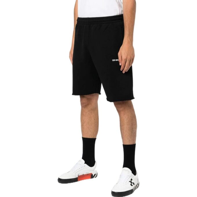 Off-White Men’ s SS22 Logo Printing Sports Shorts Version Black