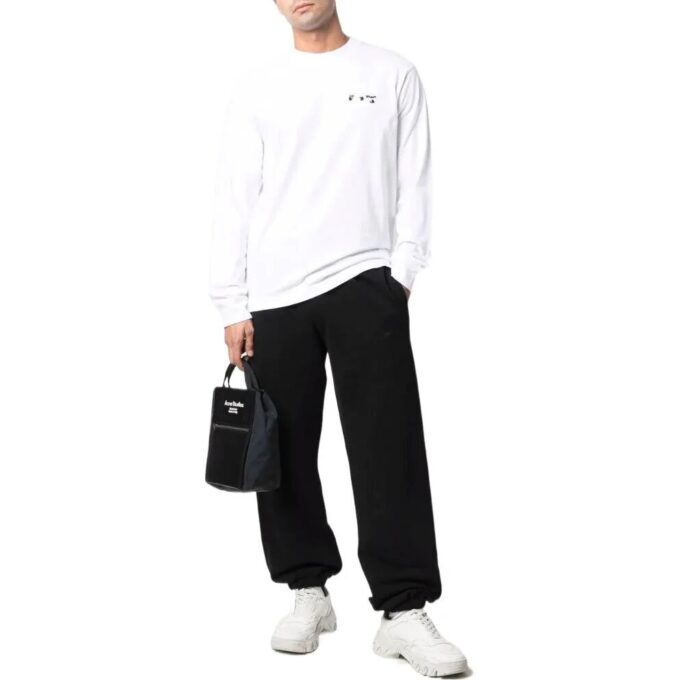 Off-White Men’ s SS22 Logo Round Neck Long Sleeves Version White