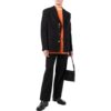 Off-White Men’ s SS22 Mid Waist Solid Color Straight Casual Pants/Trousers Version Black