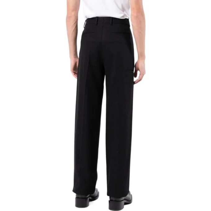 Off-White Men’ s SS22 Mid Waist Solid Color Straight Casual Pants/Trousers Version Black