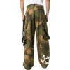 Off-White Men’ s SS22 Pattern Printing Cargo Casual Pants/Trousers Loose Fit Green
