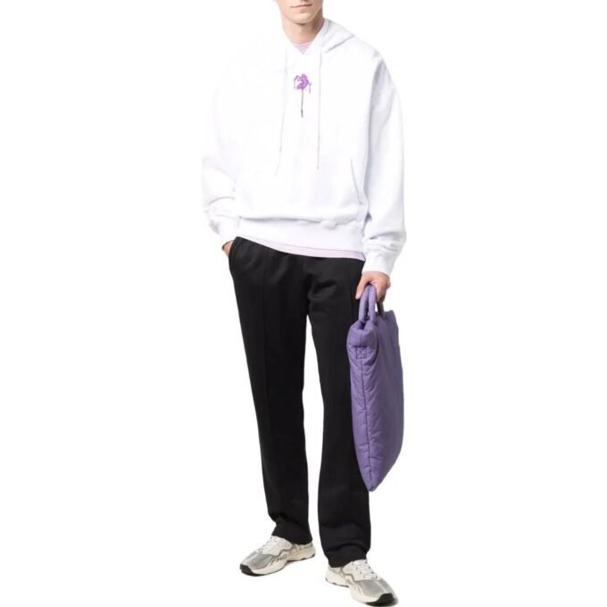 Off-White Men’ s SS22 Pattern Printing Hooded Long Sleeves Pullover Version White