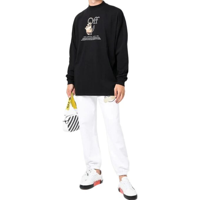 Off-White Men’ s SS22 Pattern Printing Long Sleeves Version Black