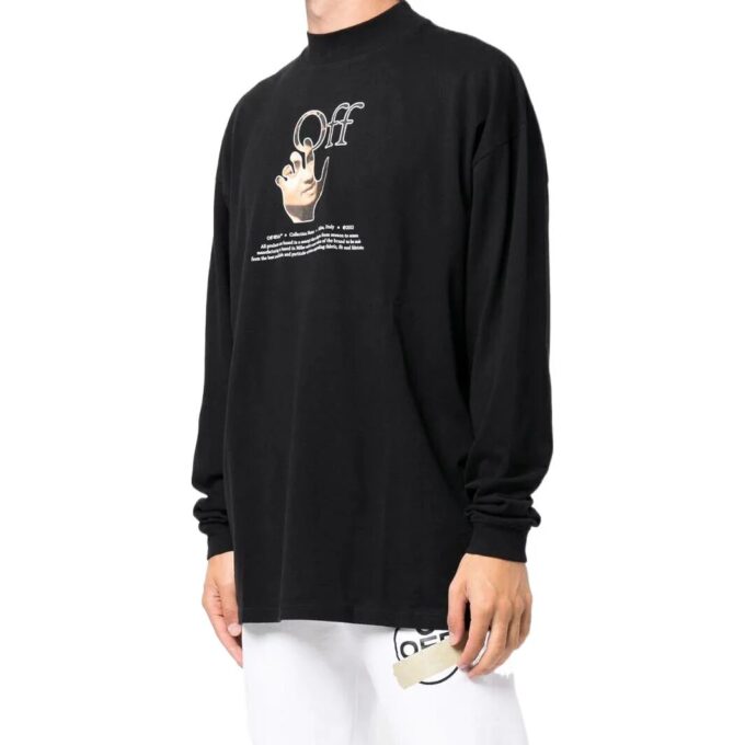 Off-White Men’ s SS22 Pattern Printing Long Sleeves Version Black