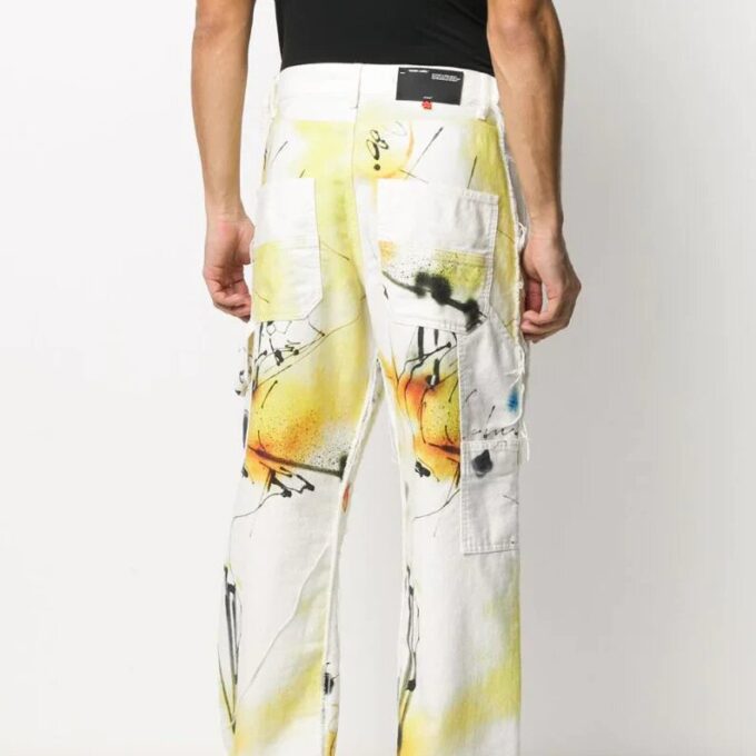 Off-White Men’ s SS22 Printing Straight Casual Pants/Trousers Loose Fit