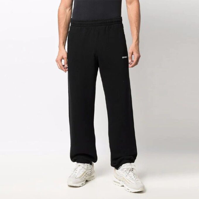 Off-White Men’ s SS22 Printing Straight Loose Casual Long Pants/Trousers Black