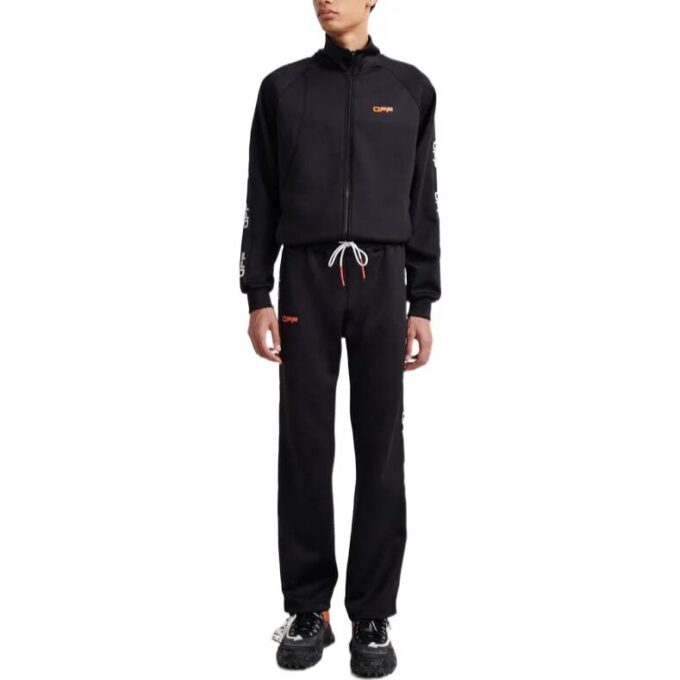 Off-White Men’ s SS22 Side Logo Lacing Straight Sports Pants/Trousers/Joggers Ordinary Version Black