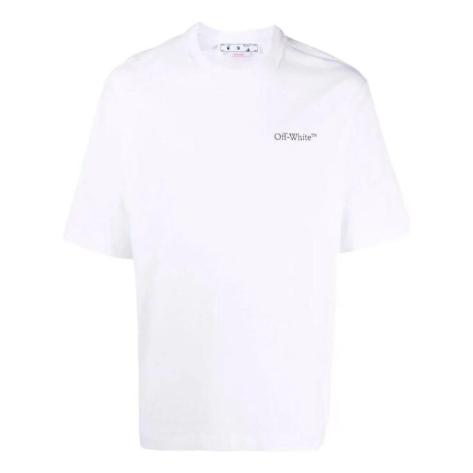 Off-White Men’ s SS22 Solid Color Alphabet Logo Printing Short Sleeve Version White T-Shirt