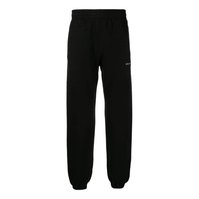 Off-White Men’ s SS22 Solid Color Alphabet Logo Printing Sports Pants/Trousers/Joggers Version Black