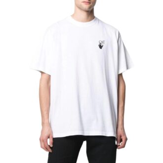 Off-White Men’ s SS22 Solid Color Arrow Logo Printing Round Neck Short Sleeve Loose Fit White T-Shirt Off-White Men’ s SS22 Solid Color Arrow Logo Printing Round Neck Short Sleeve Loose Fit White T-Shirt