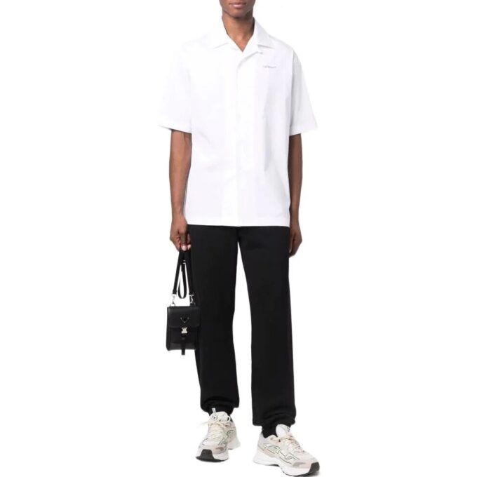 Off-White Men’ s SS22 Solid Color Arrow Pattern Printing Sports Pants/Trousers/Joggers Version Black