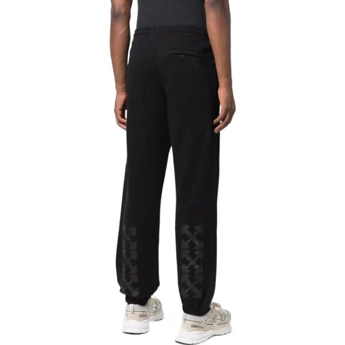 Off-White Men’ s SS22 Solid Color Arrow Pattern Printing Sports Pants/Trousers/Joggers Version Black