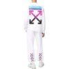 Off-White Men’ s SS22 Solid Color Arrow Pattern Sports Pants/Trousers/Joggers Loose Fit White