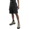 Off-White Men’ s SS22 Solid Color Buckle Big Pocket Cargo Straight Shorts Loose Fit Black