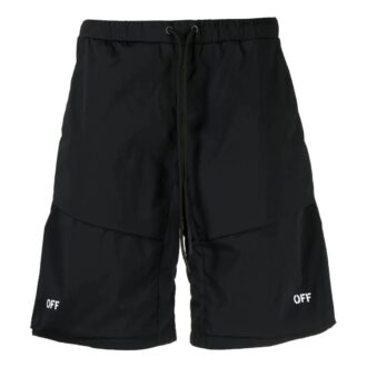 Off-White Men’ s SS22 Solid Color Drawstring Straight Shorts Black Off-White Men’ s SS22 Solid Color Drawstring Straight Shorts Black